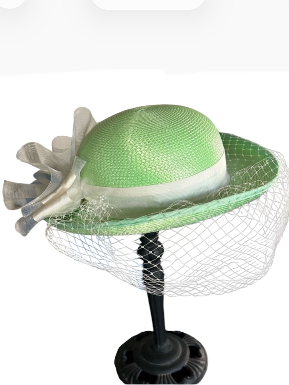 Vintage Mint Green Straw Hat - Picture 1 of 7